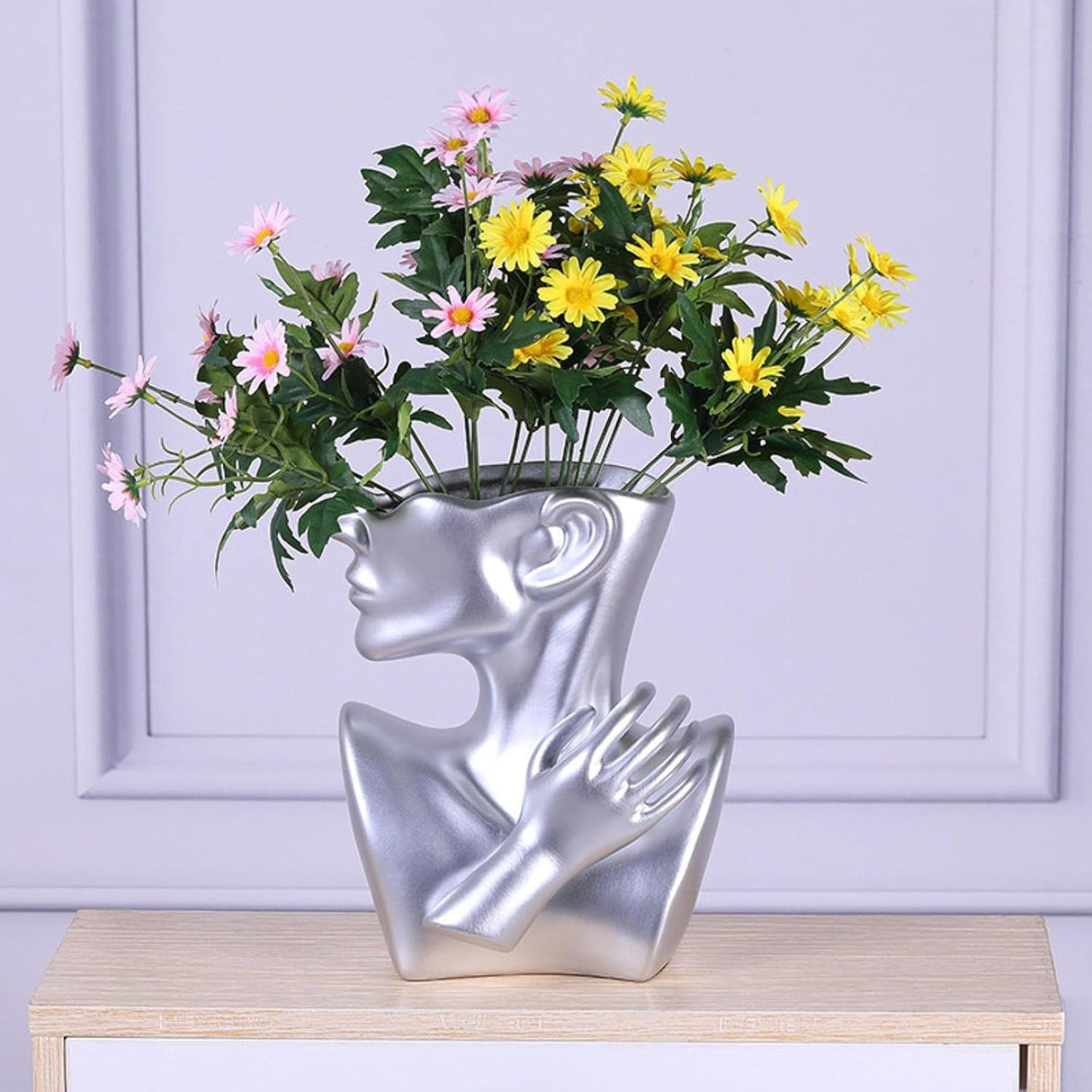 Creativity Face Vases Decoration Modern Vase Face Statue Ceramic Flower Pot