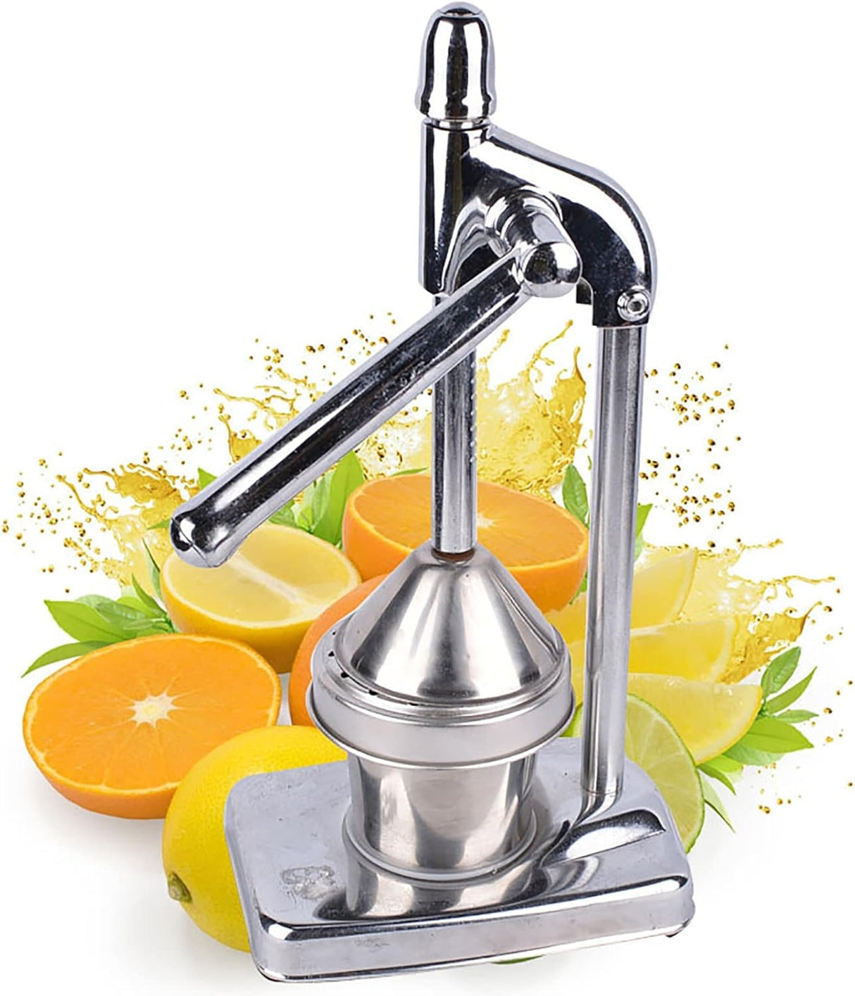 Stainless Steel Citrus Hand Juicer, Hand Press Manual Juicer, Orange Juice Squeezer with Heavy Duty Lever-Arm for Lemon Lime Pomegranate Restaurant Kitchen
