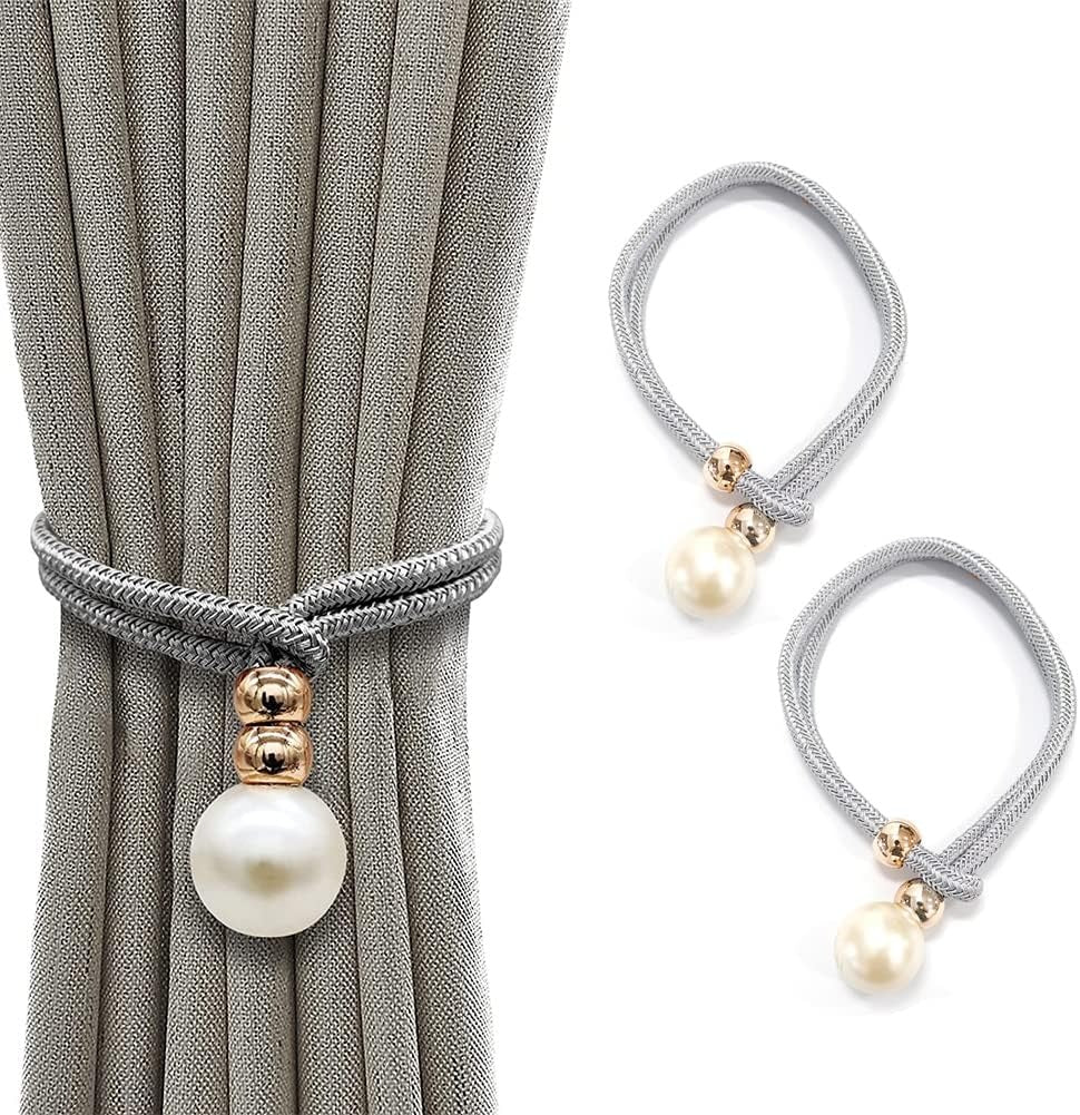 Decorative Curtain Drapery Holdbacks Pearl Bead Curtain Tieback Decorative Curtain Rope Pair