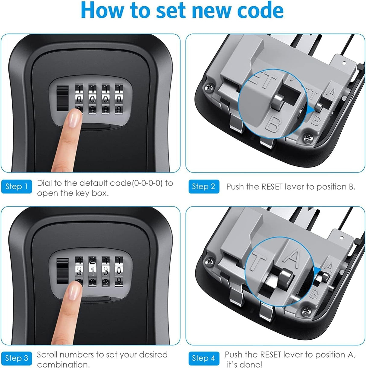 Key Lock Box, Wall Mounted Key Safe Box