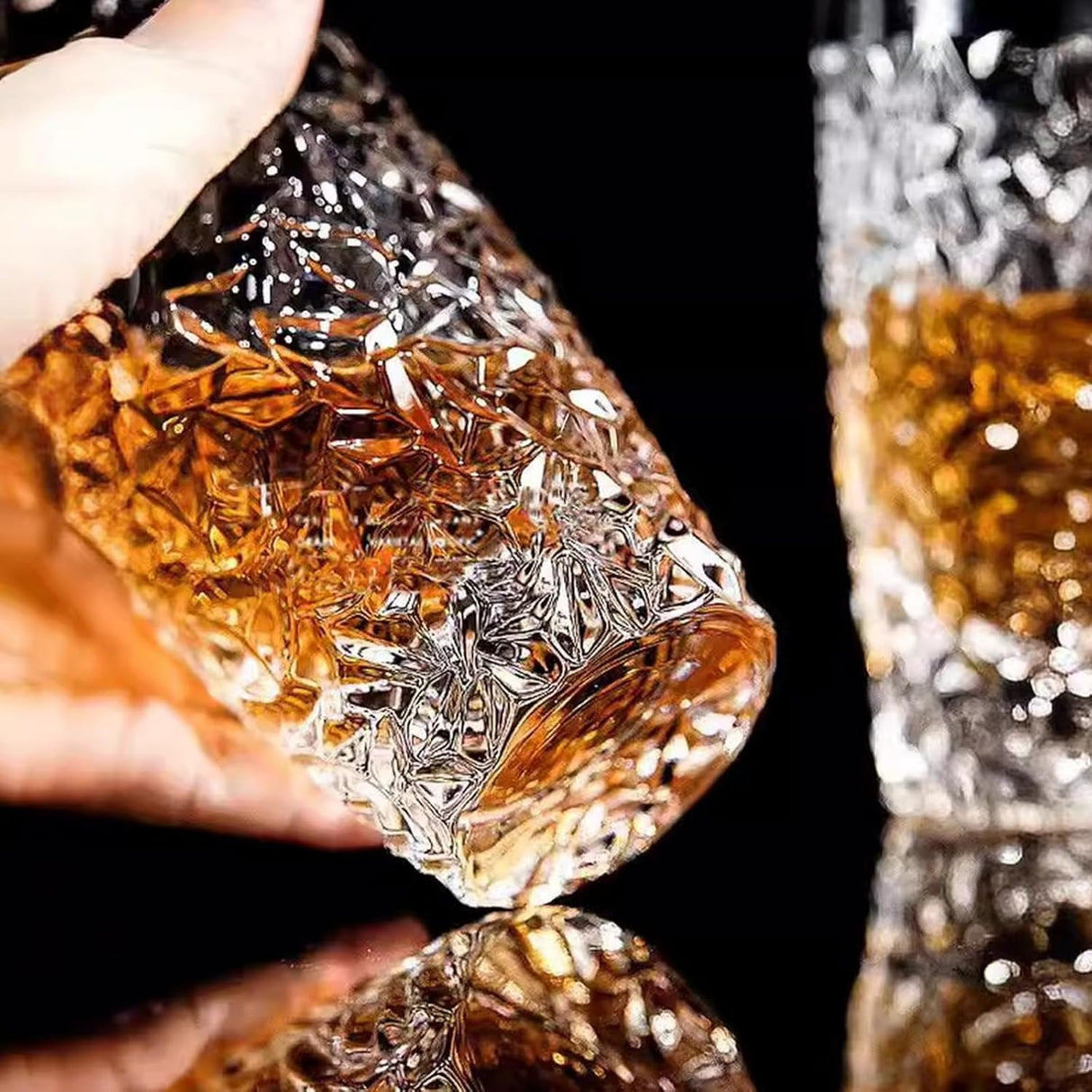 Set of 6 Luxury Highball Glasses – 12oz Cut-Glass Water & Cocktail Drinking Cups