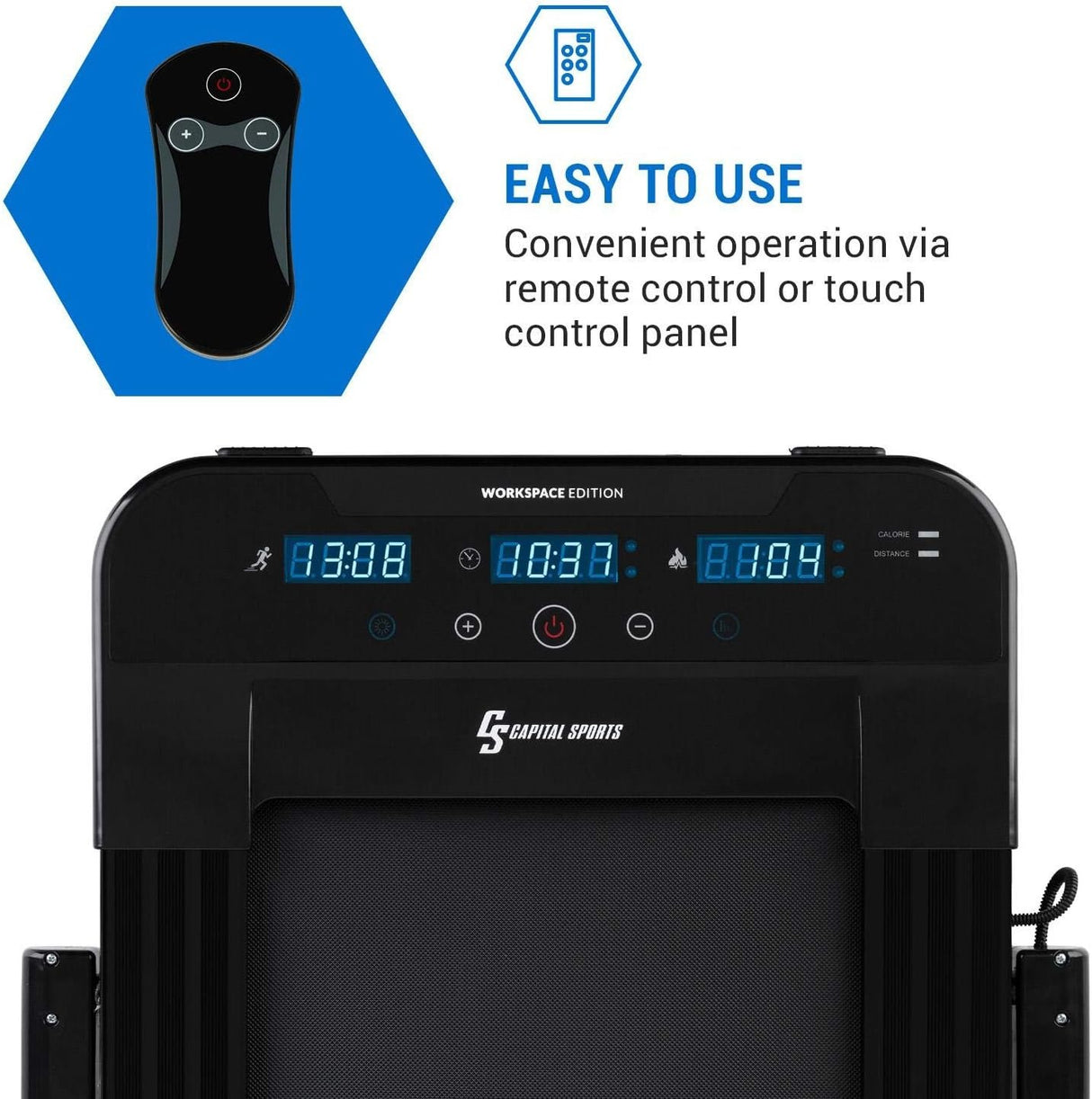 Capital Sports Workspace Go Walking Pad - Mini Treadmill with 350 W Power, Treadmill Desk with Slow Running up to 6 km/h,