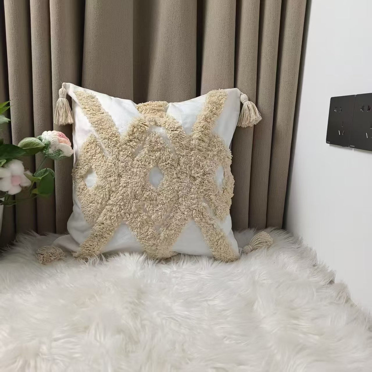 Boho Nordic Woven Pillowcases 45x45cm | Decorative Cushion Covers Kenya