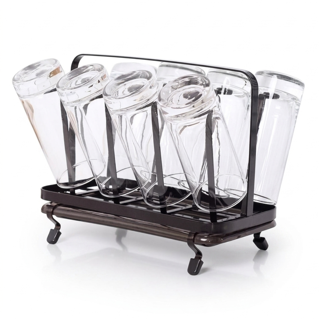 Modern Glass Cup Holder Set
