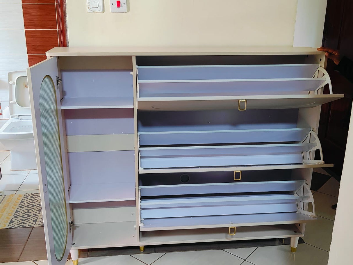 Shoe Cabinet Slim Shoe Cabinet - Free Standing Shoe Storage with Doors - Entryway Shoe Racks