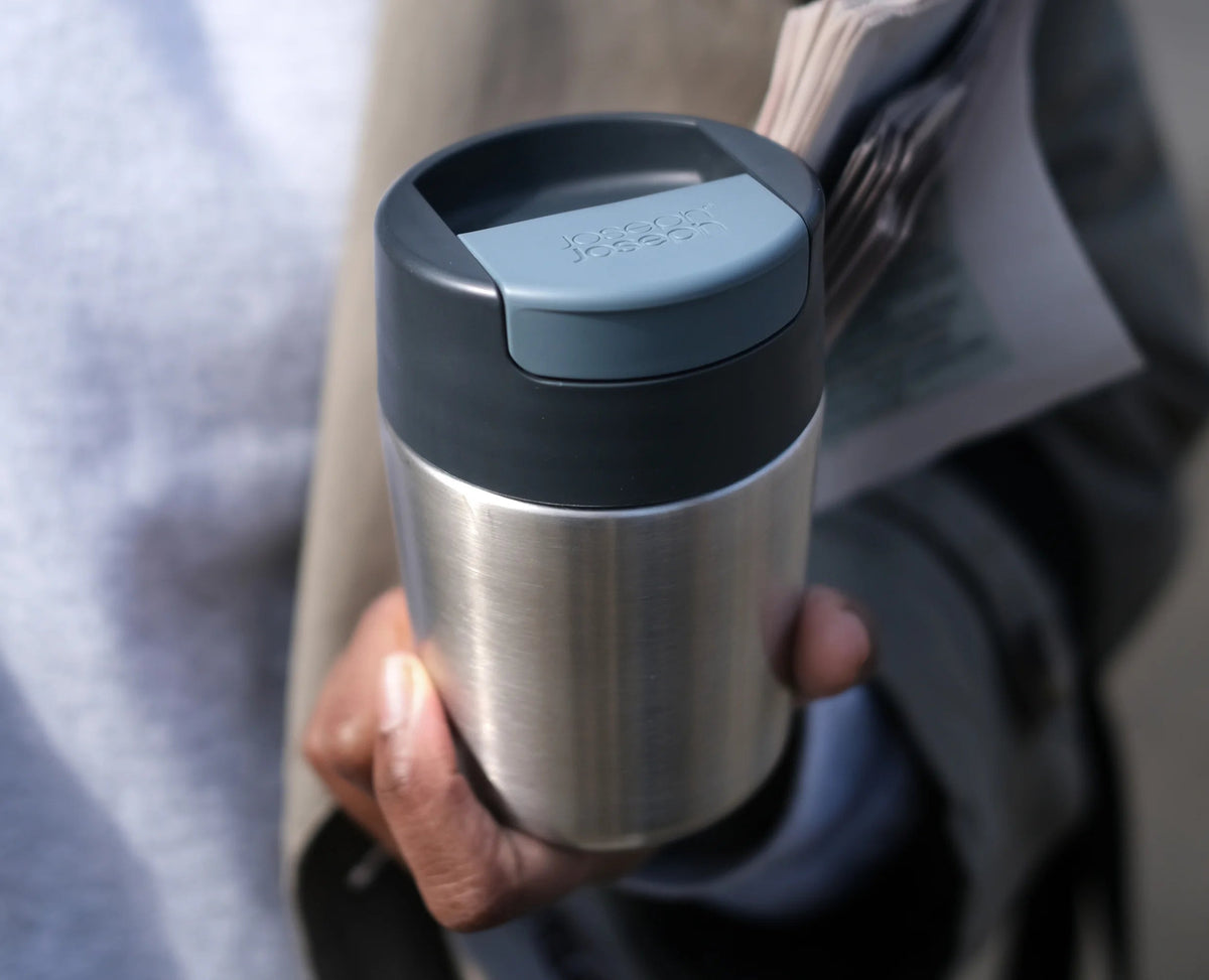 Joseph Joseph travel mug and bottle set lifestyle