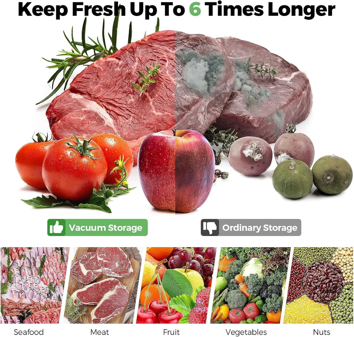 Food Vacuum Bags-3 Pack, Food Vacuum Roll, Suitable for All Vacuum Sealer Machine, for Food Preservation and Cooking, BPA Free (28/25/30 x 500cm)