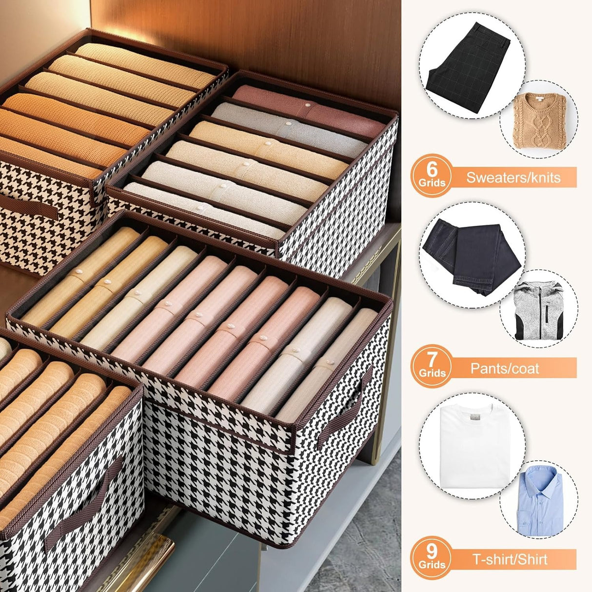 Multifunction Trouser Jeans Organizer For Closet 7 Grids