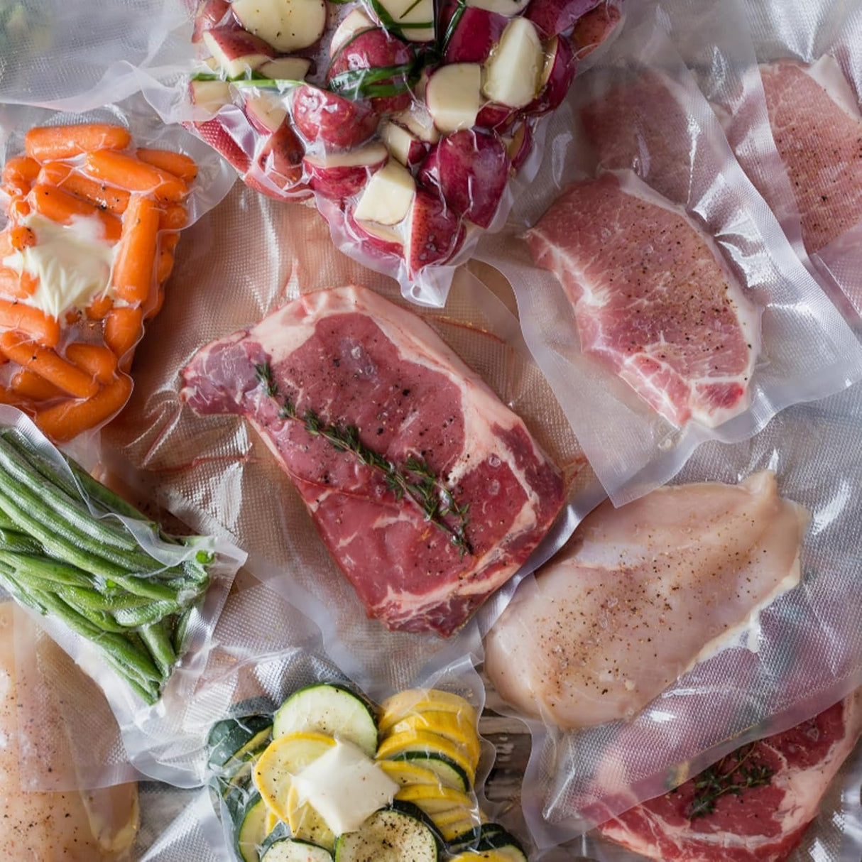 Food Vacuum Bags-3 Pack, Food Vacuum Roll, Suitable for All Vacuum Sealer Machine, for Food Preservation and Cooking, BPA Free (28/25/30 x 500cm)