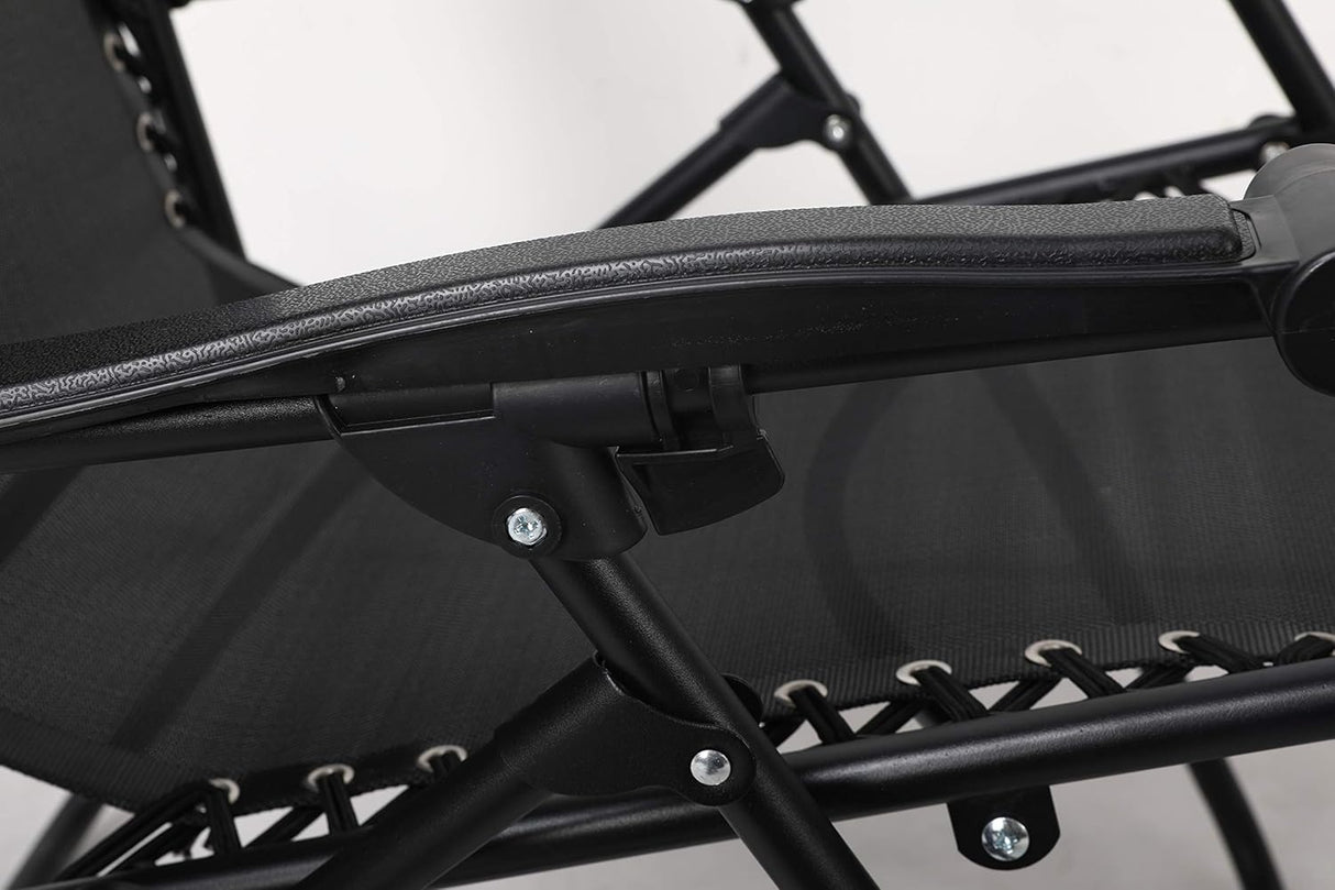 Zero Gravity Lounge Chair Reclining Chair Garden Sun Lounger Black