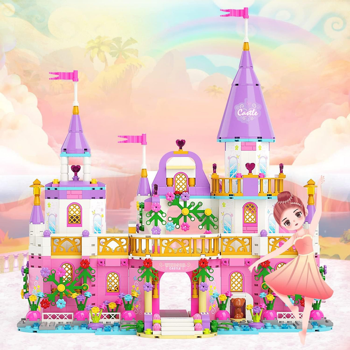 Princess Castle Leggo Building Blocks Toys,Girls Building Bricks Kits Construction Toy Gift for Kids