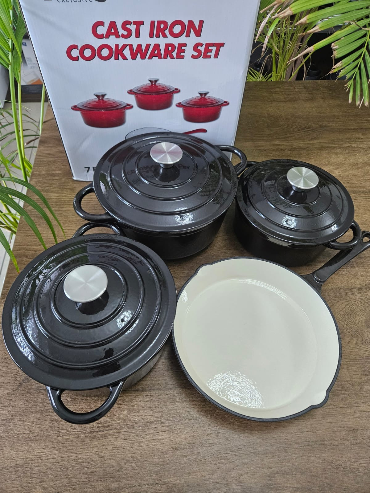 7 PCS Enamel Cast Iron Cooking Pots Set  Non-Toxic, Oven-Safe Pots for Kenyan Kitchens