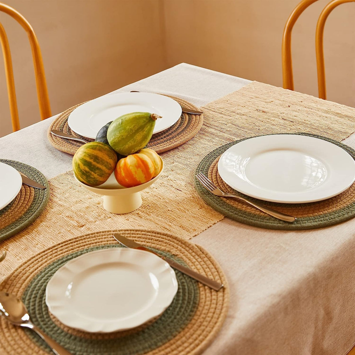 Round Woven Table Placemats Set of 6