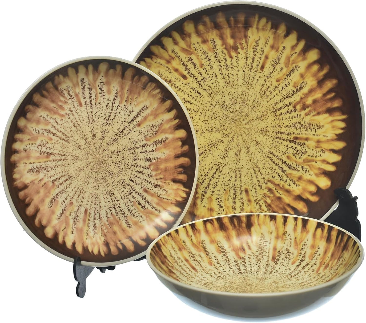 Danny Home 18-Piece Porcelain Dinner Set | 6 Dinner Plates, Dessert Plates & Deep Plates