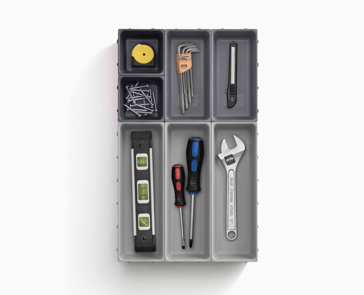 Two sets joined together to fill a wider drawer.