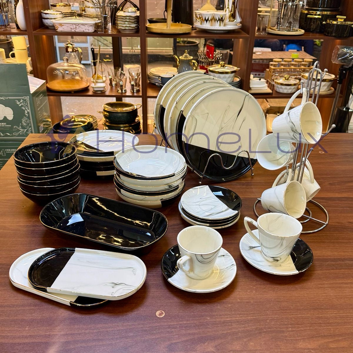 39pcs Elegant Double Glaze European Porcelain Dinner Set