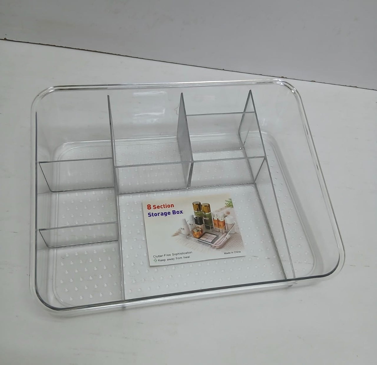 Acrylic Makeup & Cosmetic Storage Tray Organiser, Clear Multi-Compartment Vanity Tray for Makeup, Skincare, Perfume & Beauty Accessories