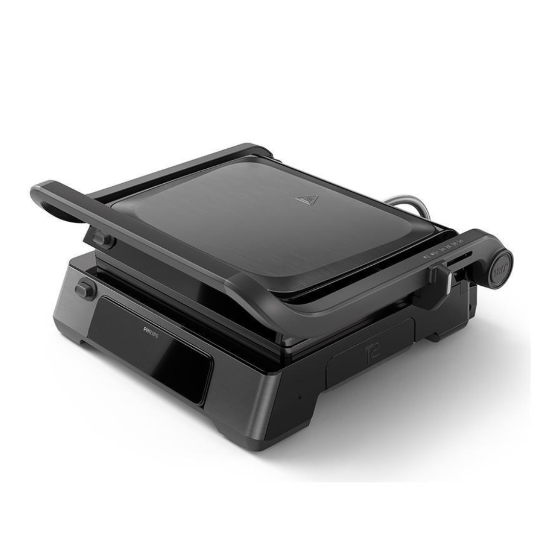Philips 7000 Series Contact Grill 2200W - 8 Presetc Functions, Food Thermometer, Precision Timer, Opens 180 Degrees