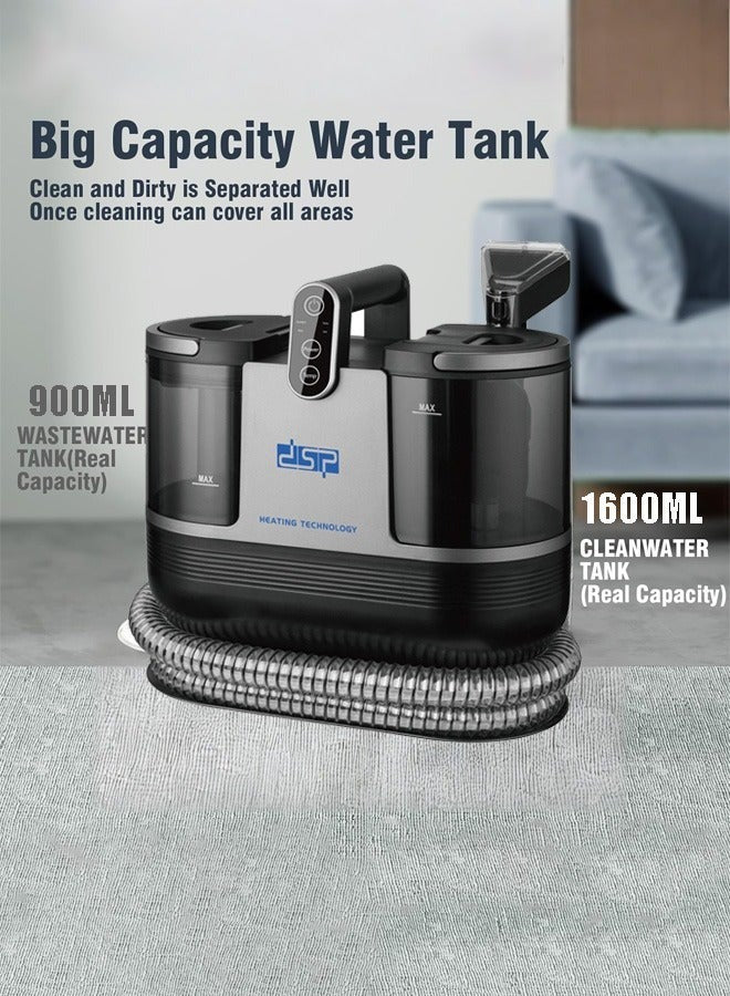 Portable Vacuum Cleaner Machine, 1700W Powerful Motor 4 IN 1 Spot Cleaner Lightweight Multifunctional Machine,1.25L/900ml Double Tank Compact Design for Sofa, Carpet, Car and Pet Pads