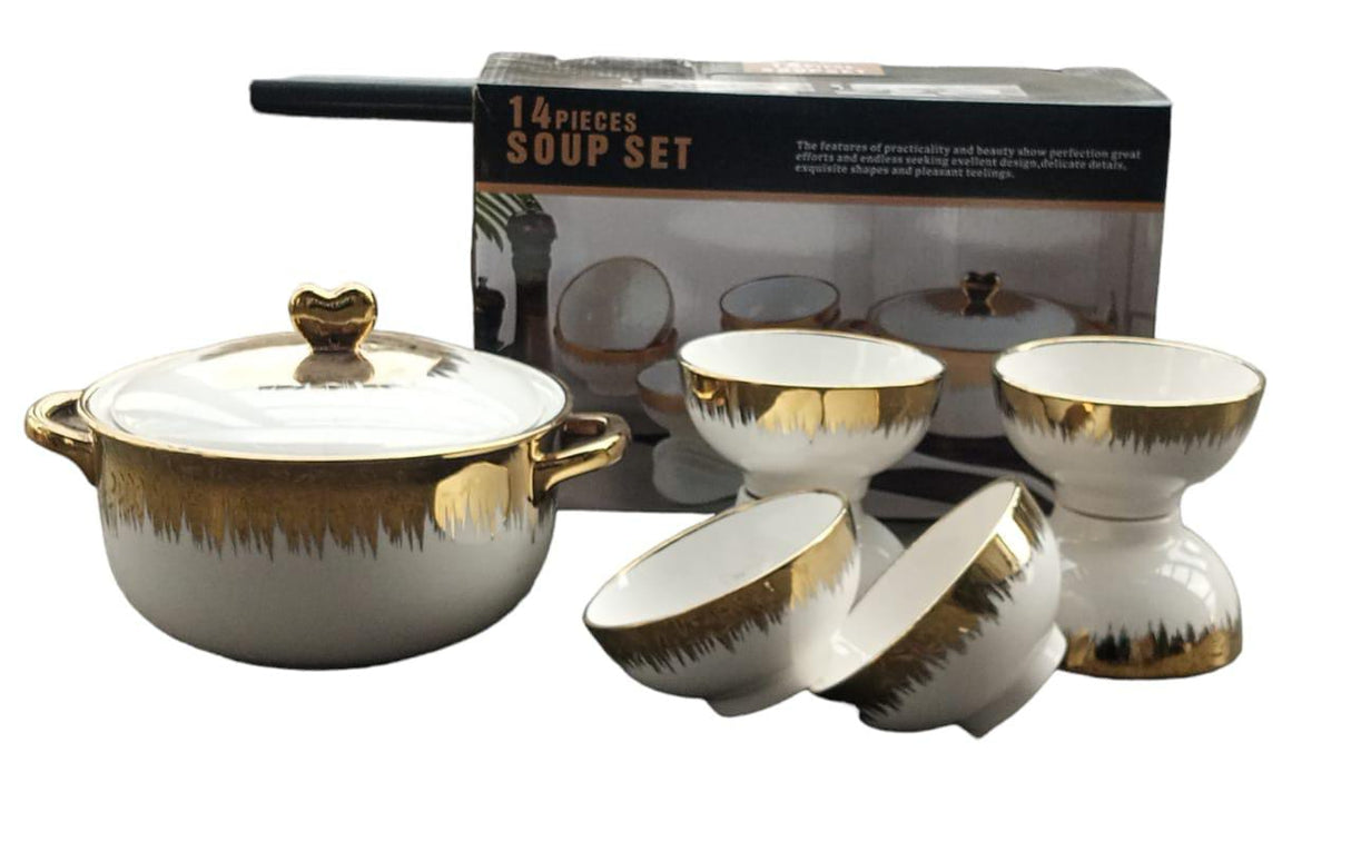 8pcs Gold detail serving bowls