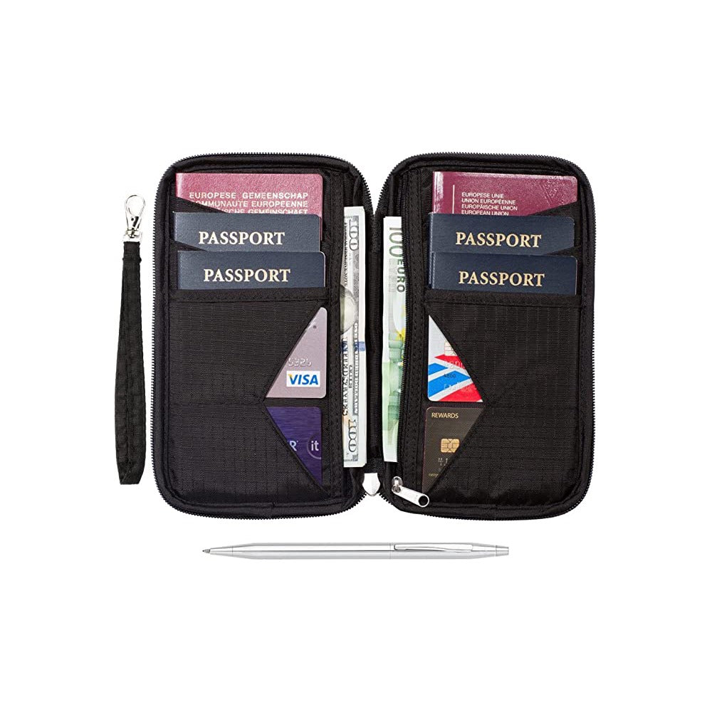 Family Travel Wallet & RFID Passport Holder โ Multi-Pocket Organizer