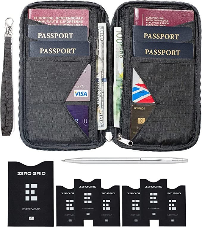 Family Travel Wallet & RFID Passport Holder โ Multi-Pocket Organizer