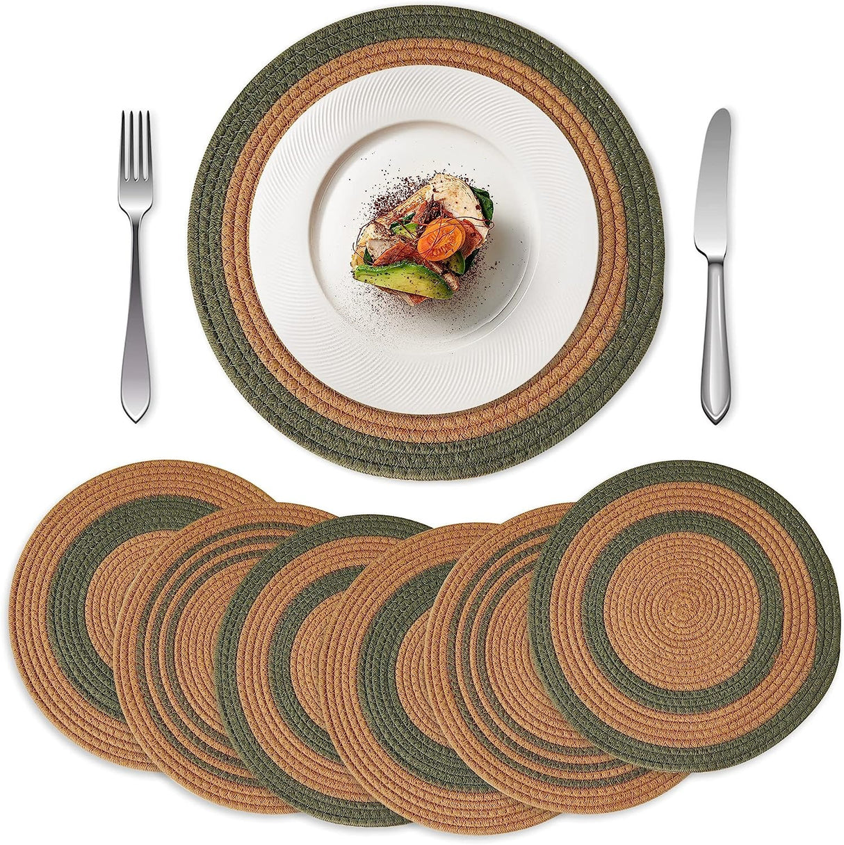 Round Woven Table Placemats Set of 6