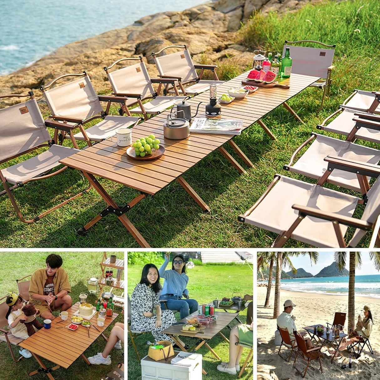 4ft Portable Picnic Table Foldable,47" Camping Tables That Fold Up Lightweight ,Roll Up Camp Table Folding