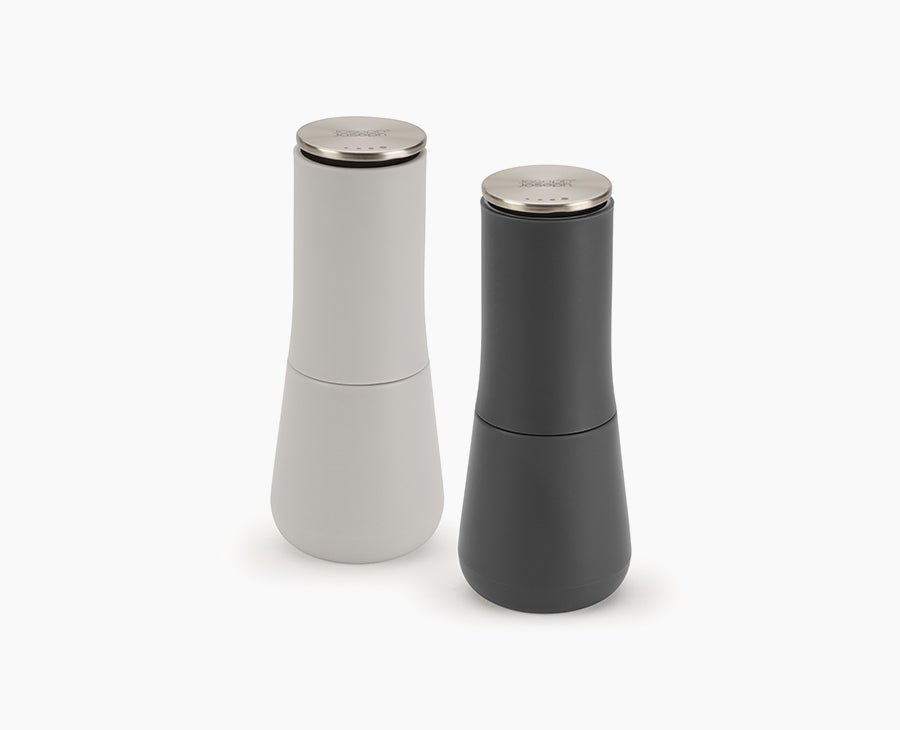 Joseph Joseph Milltop salt and pepper mills in grey, sold in Kenya by Homelux Kenya