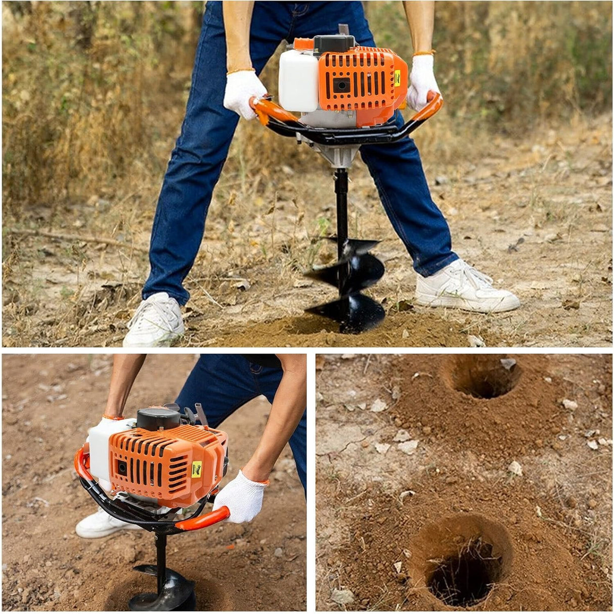 Premier 4-Stroke Earth Auger Machine with 3 Free Drill Bits