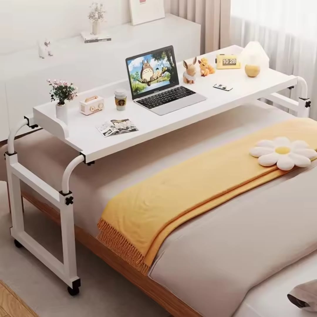 Adjustable Over Bed Desk Laptop Desk with Wheels