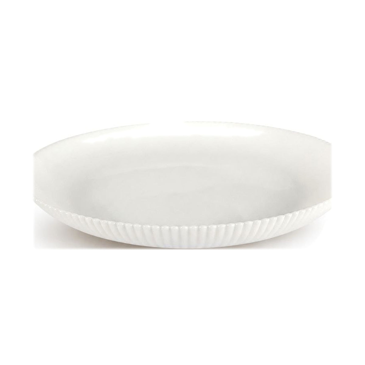 Divine Touch White Ribbed Opal Glass Deep Soup Plate 8.5 inch, Set of 6