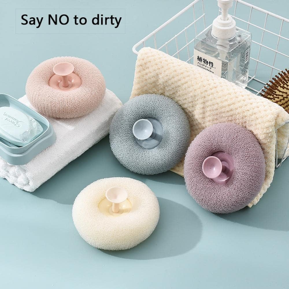 Bath Shower Sponges Set, Reusable Exfoliating Loofahs Shower Balls with Sucket