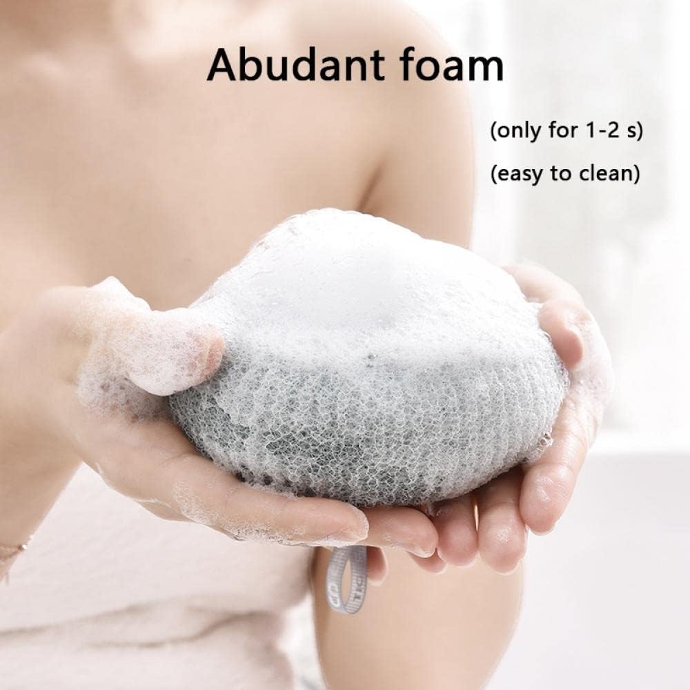 Bath Shower Sponges Set, Reusable Exfoliating Loofahs Shower Balls with Sucket