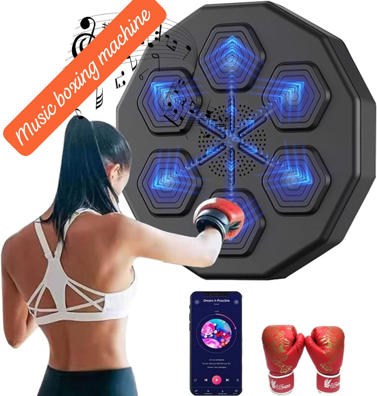 Intelligent Bluetooth music Boxing Fitness Trainer USB Charging for both Adults and kids