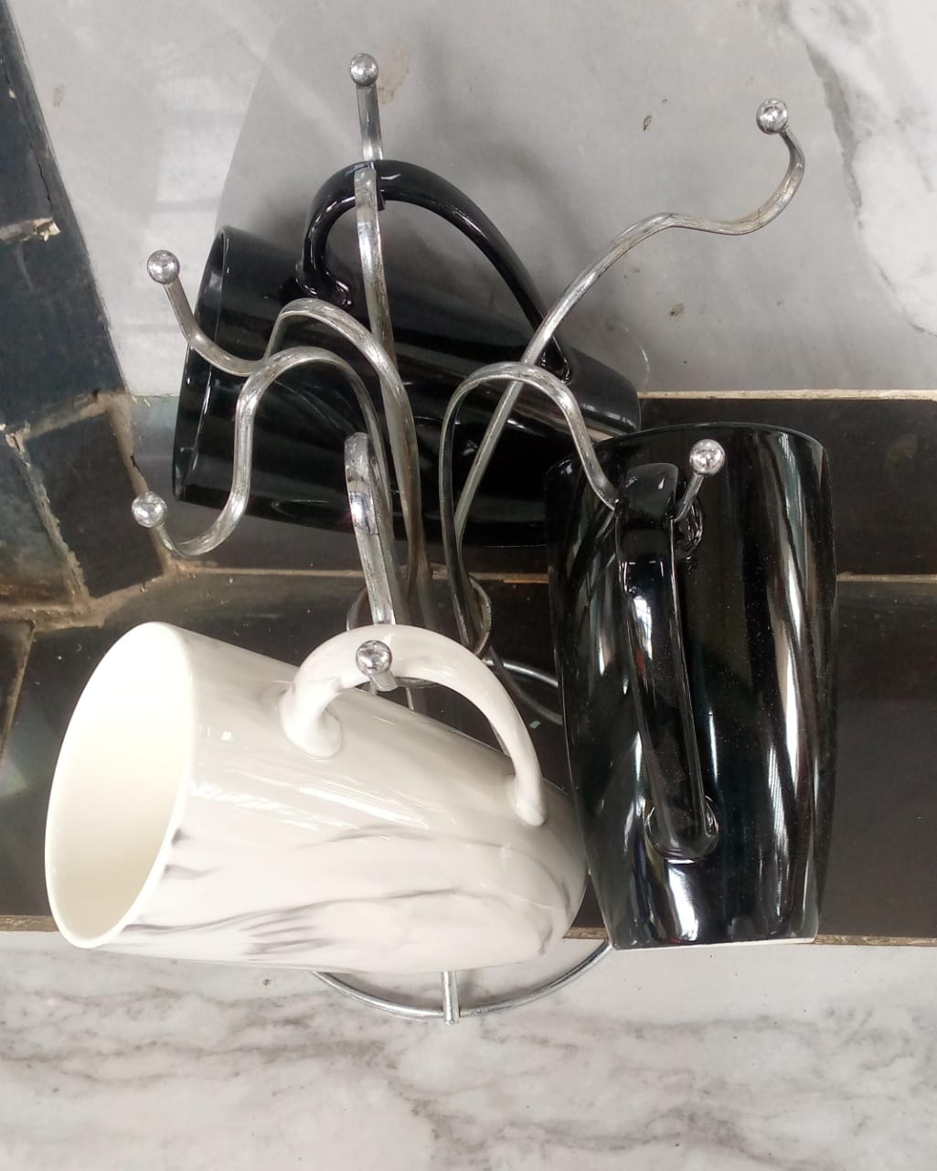 Ceramic marble Tall mug 6pcs set