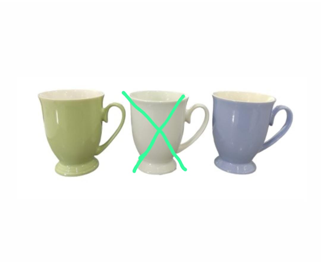 Ceramic shapely Coloured Cup 6pcs