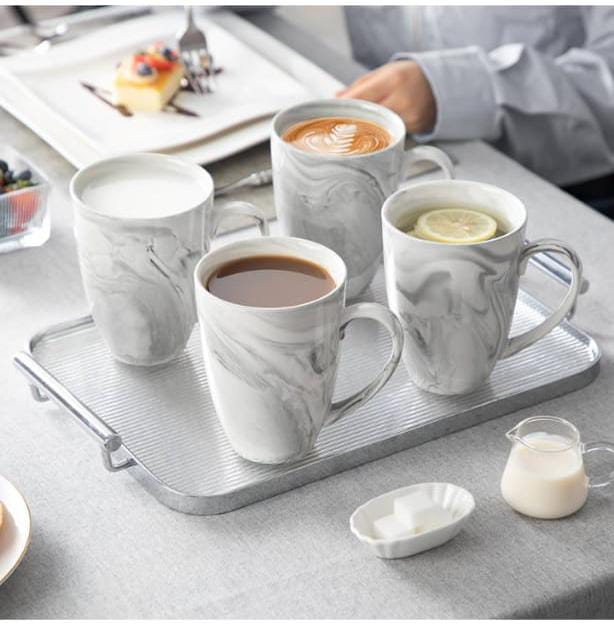 Ceramic marble Tall mug 6pcs set