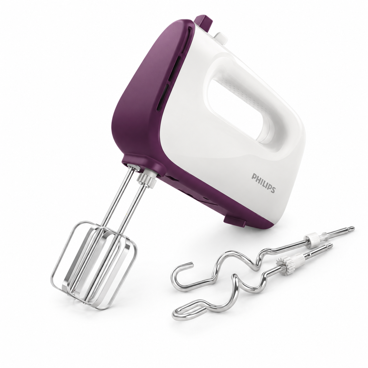 Philips Viva Collection Hand Mixer 400W with 3L Auto-Rotating Bowl - 5 Speeds + Turbo, Balloon Beaters & Kneading Tool