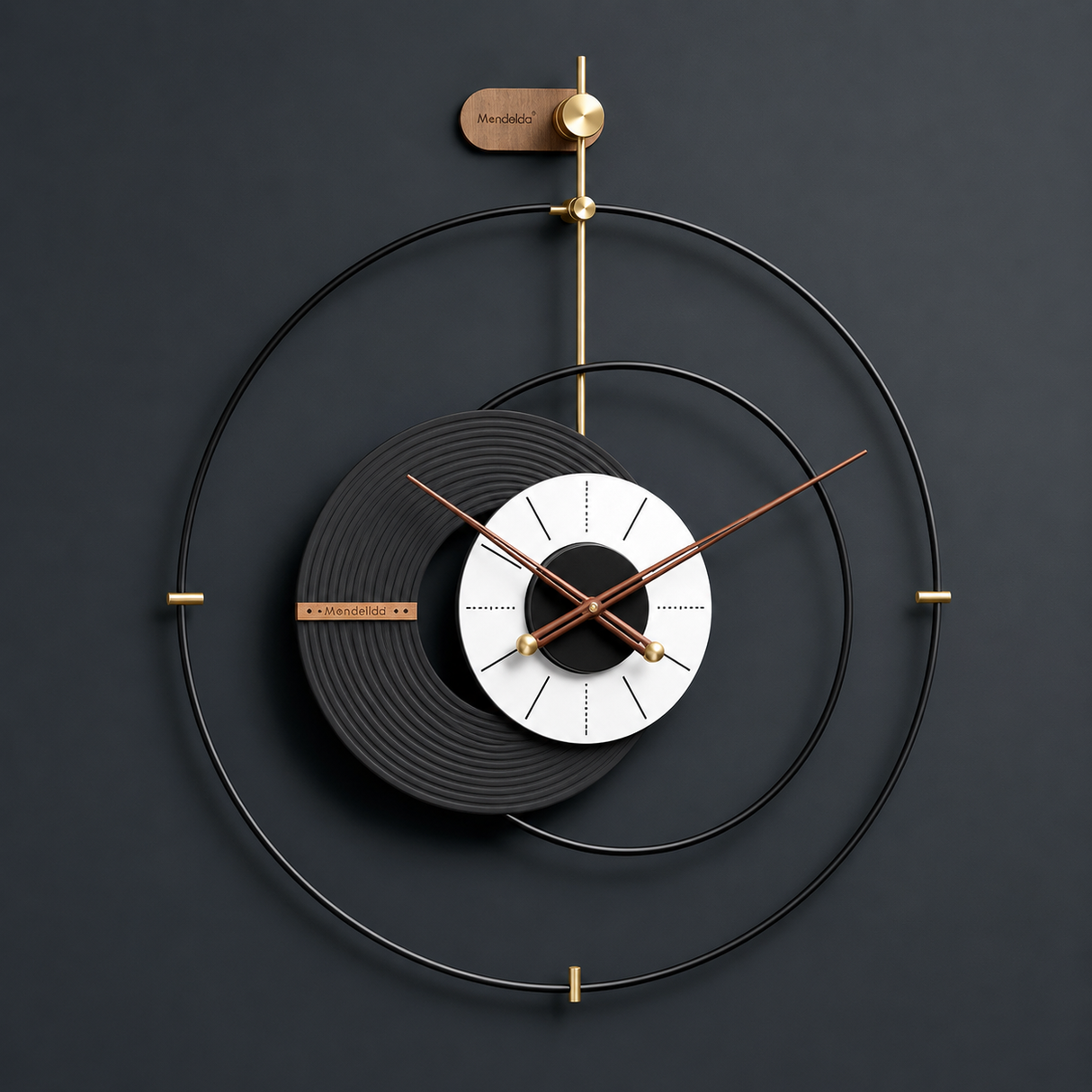 Abstract Luxury Wall Clock for modern home – Black 60cm
