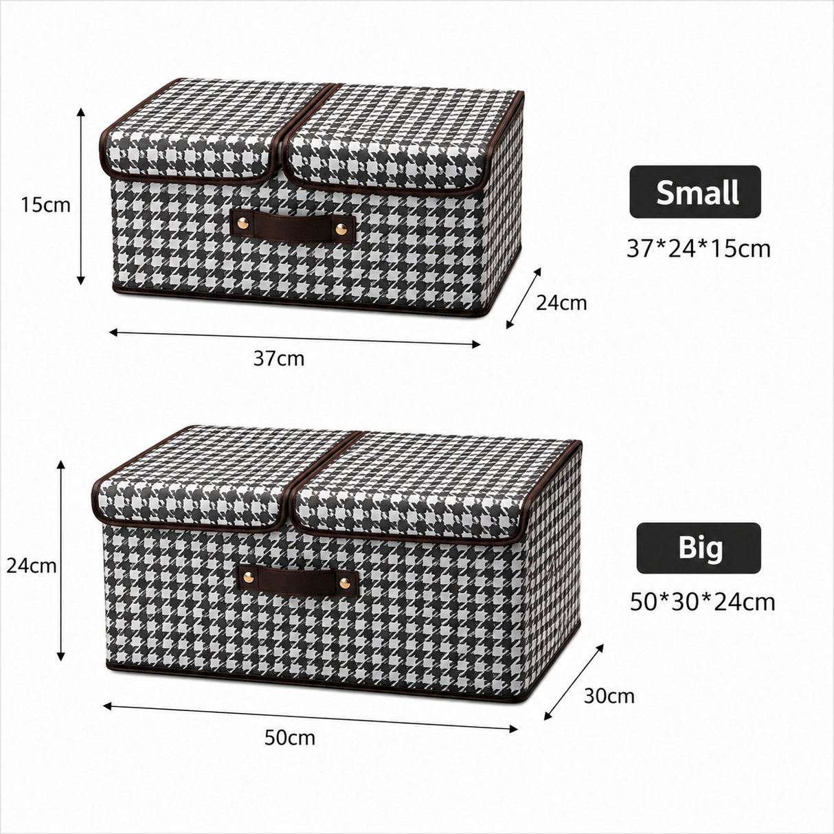 Decorative Storage Boxes – 2-Piece Set (Small & Large)
