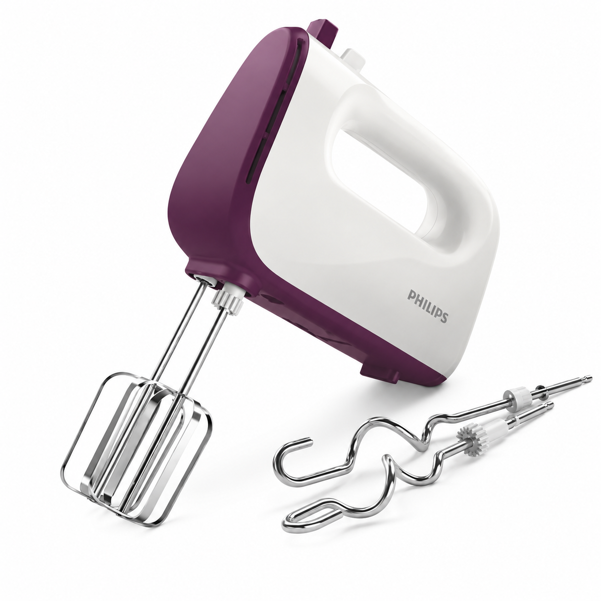 Philips Hand Mixer with Stand & Bowl 450W - 5 Speeds + Turbo, Stainless Steel Beaters & Dough Hooks, 3L Auto-Rotating Bowl