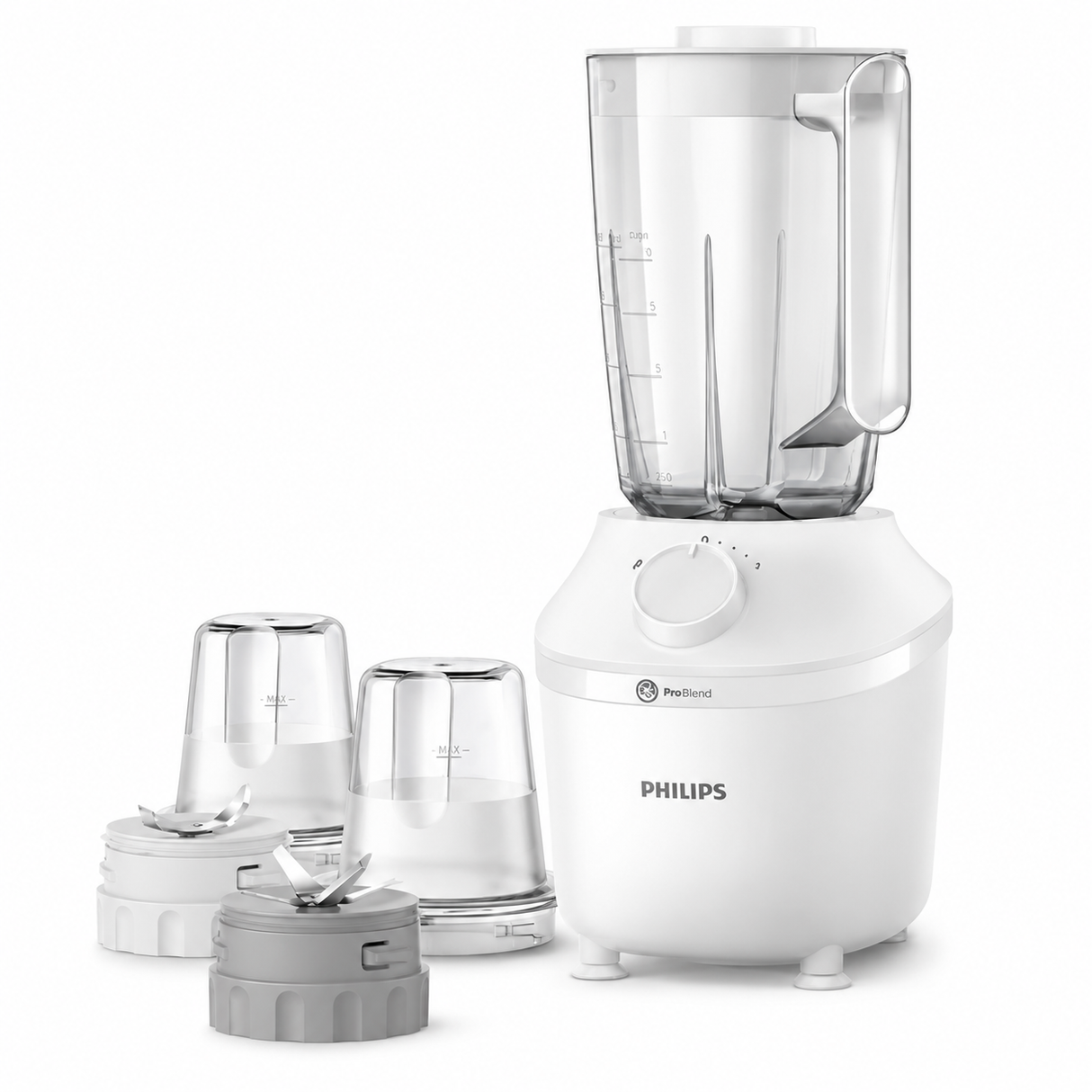 Philips 3000 Series Blender 450W with Mill & Chopper - 1.9L Plastic Jar, ProBlend System, Stainless Steel Blades