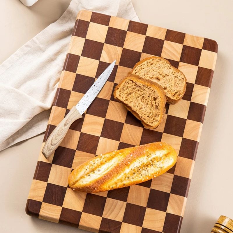 Cutting Boards Wooden Checked Chopping Board Kitchen Small Wood Bread Vegetable Meat