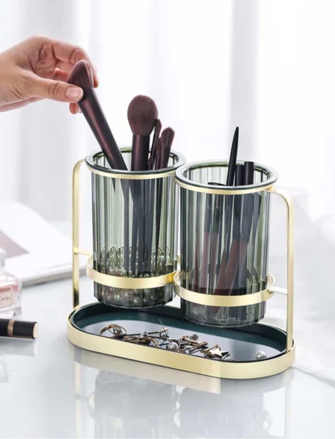 Chopstick Storage Holder Multifunctional Cutlery Drain Rack Luxury, makeup brush storage holder, toothbrush holder, Toothpaste holder, Dinnerware Rack Kitchen Tableware Spoon Forks Organizer Box