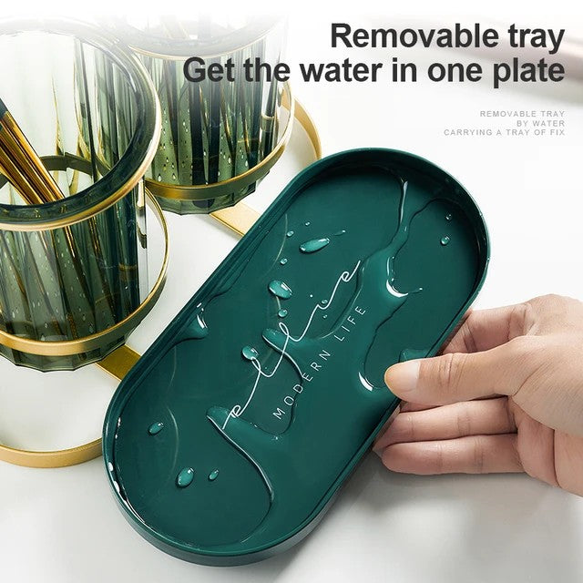 Chopstick Storage Holder Multifunctional Cutlery Drain Rack Luxury, makeup brush storage holder, toothbrush holder, Toothpaste holder, Dinnerware Rack Kitchen Tableware Spoon Forks Organizer Box