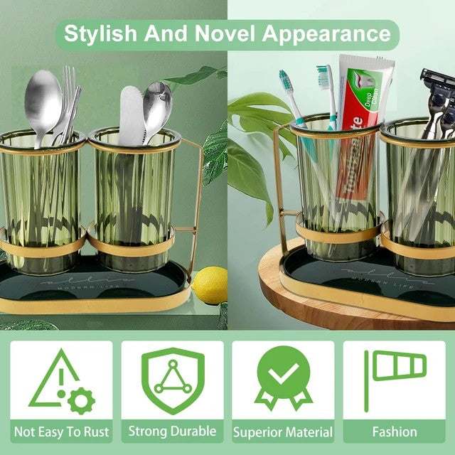 Chopstick Storage Holder Multifunctional Cutlery Drain Rack Luxury, makeup brush storage holder, toothbrush holder, Toothpaste holder, Dinnerware Rack Kitchen Tableware Spoon Forks Organizer Box