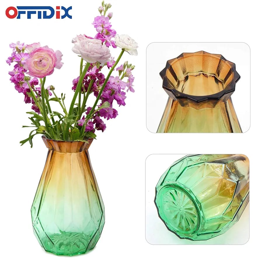 Diamond vase coloured 18cm