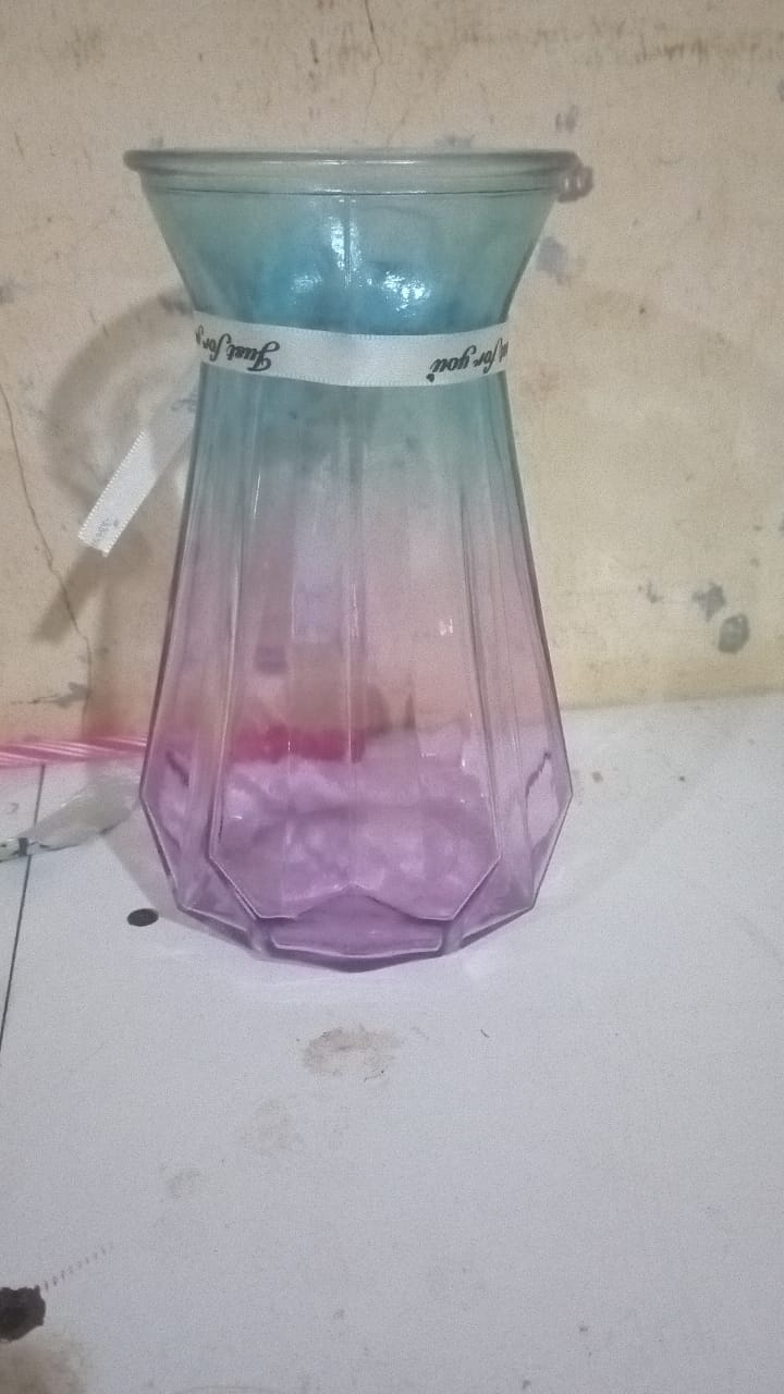 Diamond vase rainbow 18cm