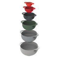 The Joseph Joseph Duo 6-Piece Food Preparation Bowl Set photographed from above.